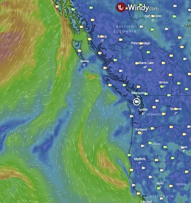 wind over pacific northwest